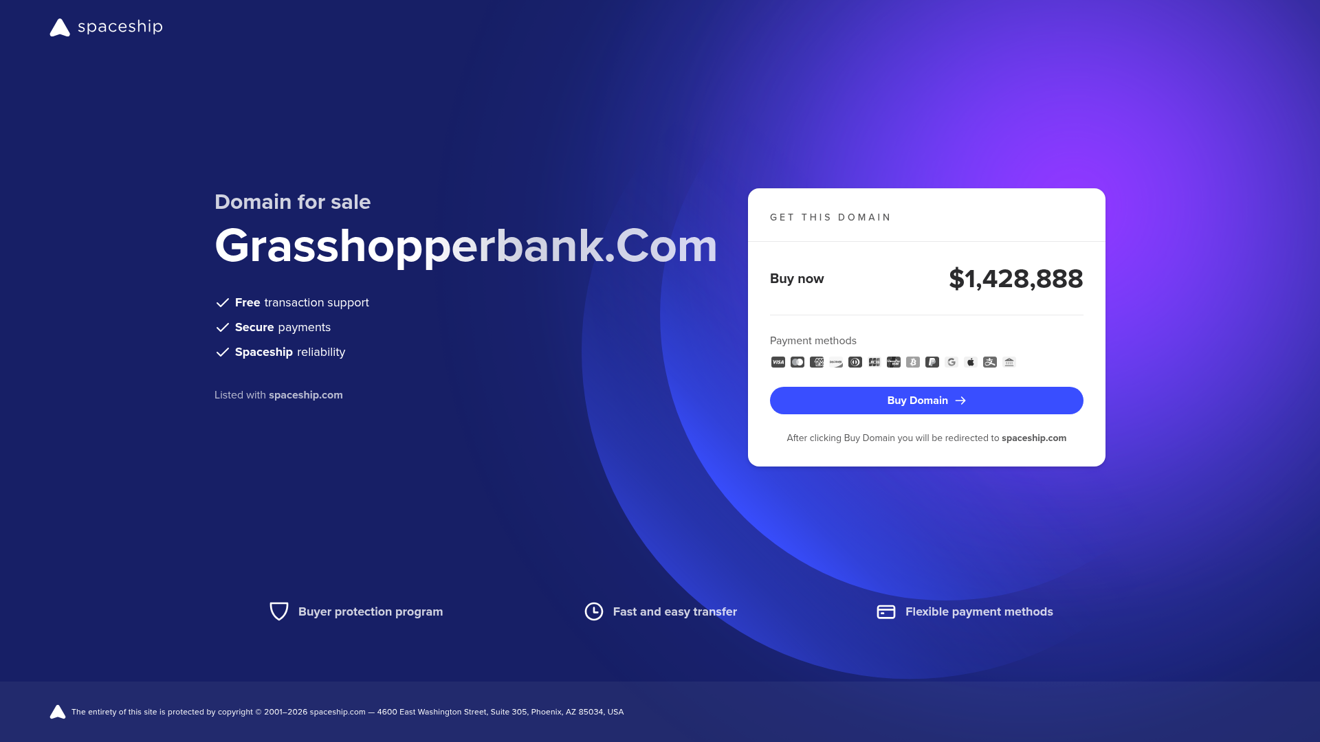Grasshopper Bank homepage