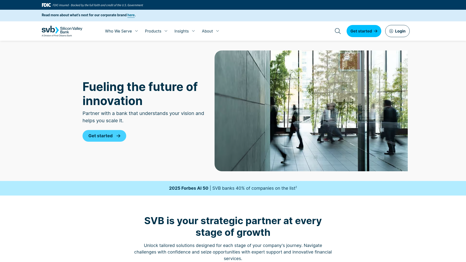 Silicon Valley Bank homepage