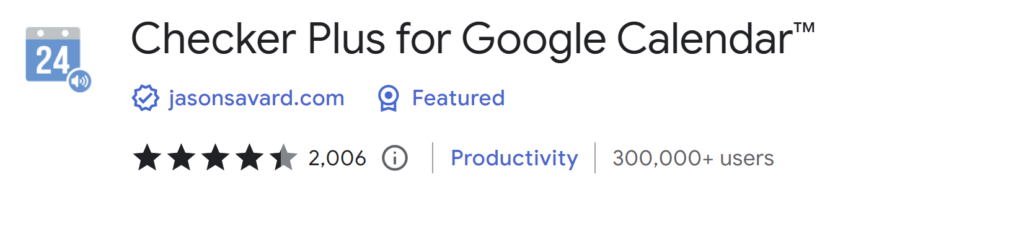 Checker Plus for Google Calendar Chrome Extension