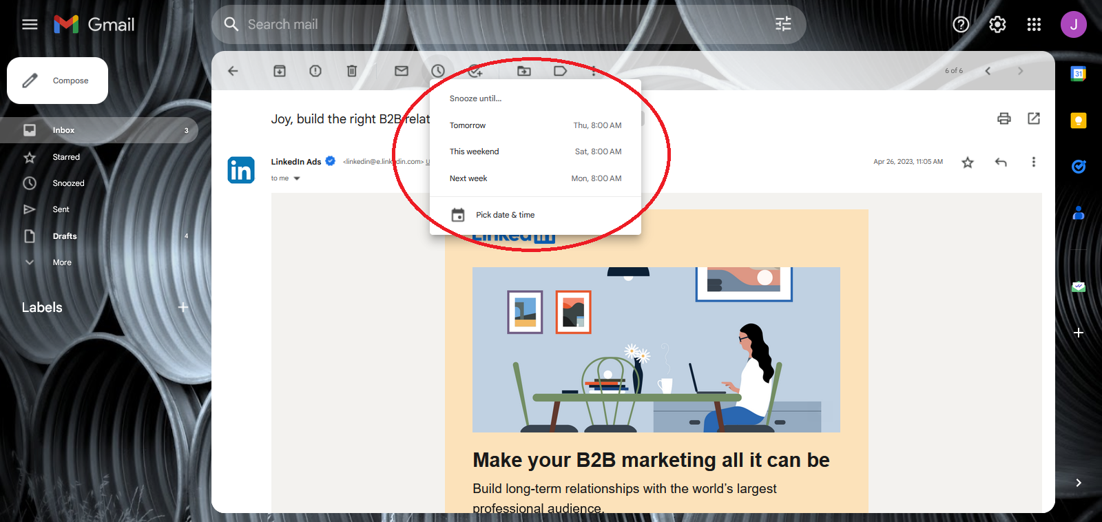 Gmail Snooze Settings
