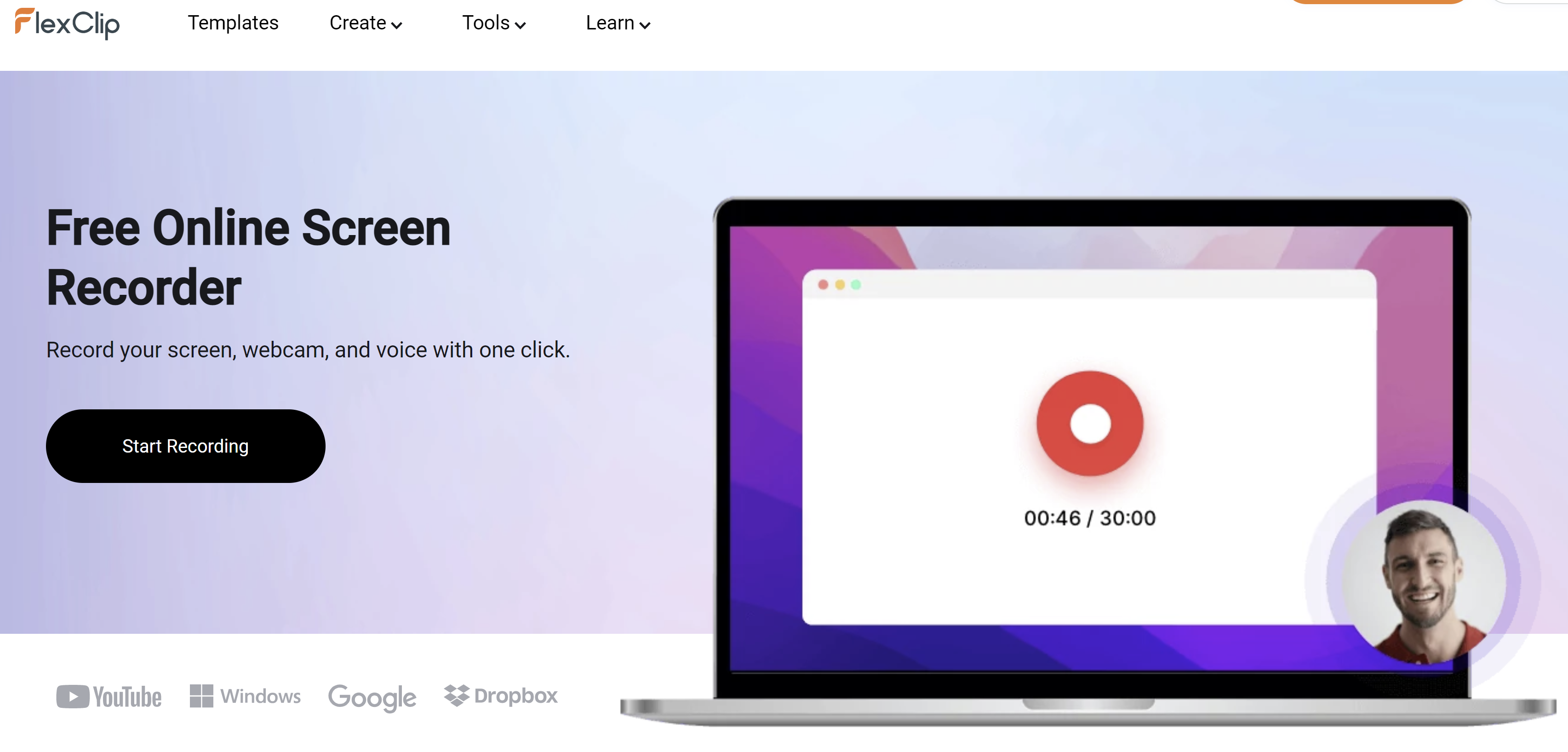 FlexClip homepage