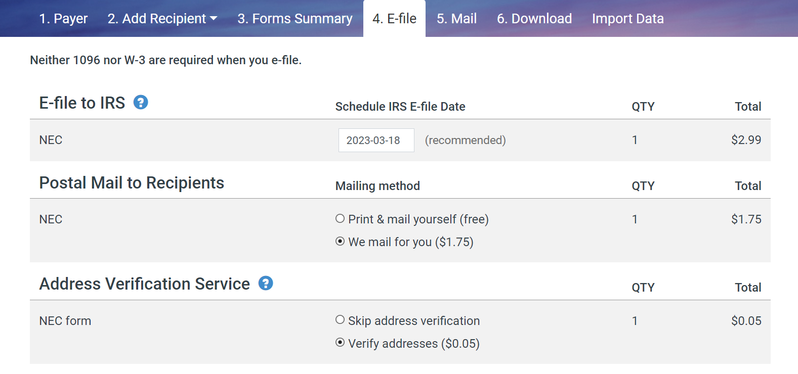 E-file page