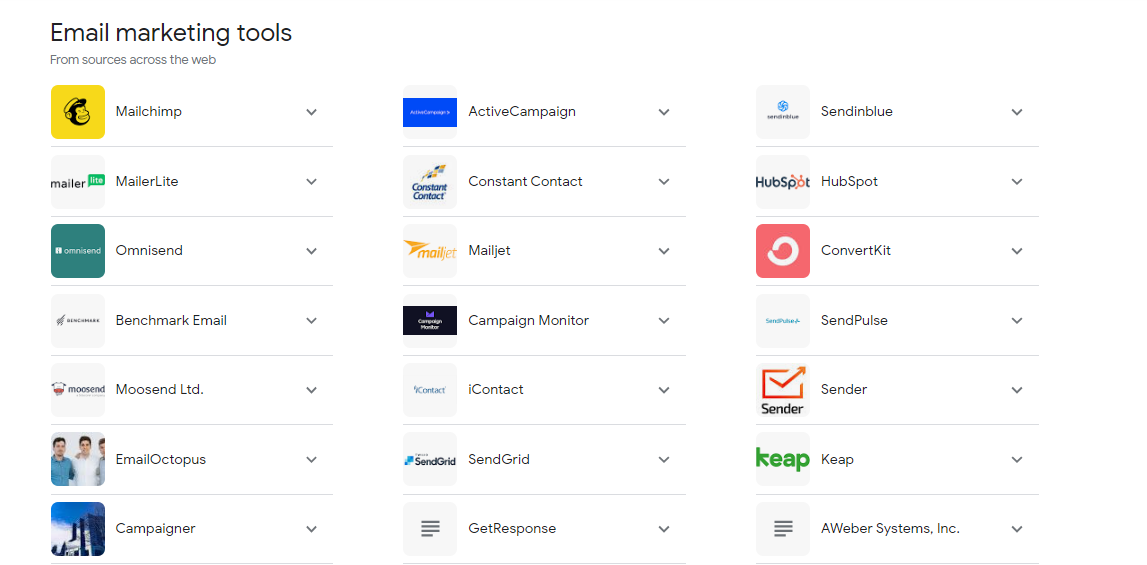 Email marketing tools