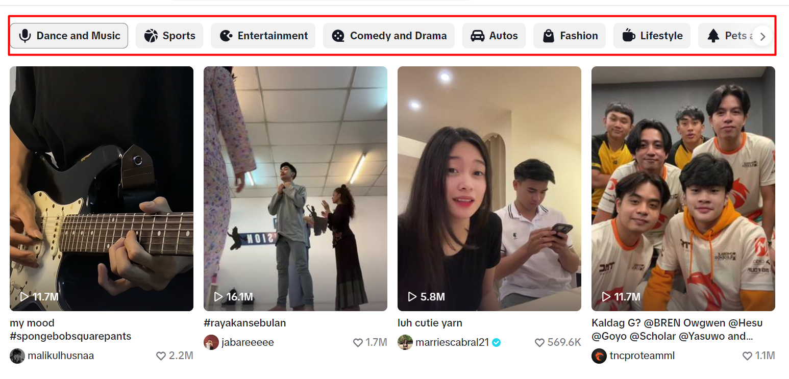The Explore Tab