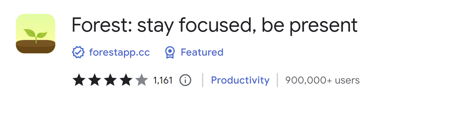 Forest stay focused, be present Chrome Extension