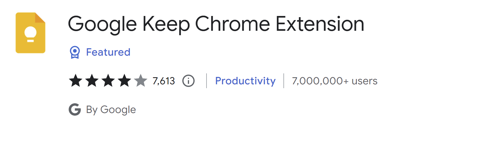 Google Keep Chrome Extension