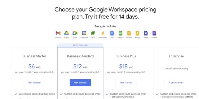 Google Workspace Pricing