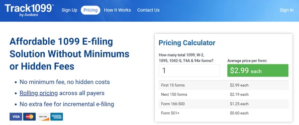 Track1099 Pricing