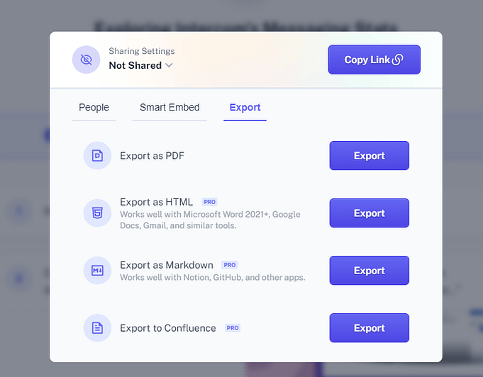 Multiple Export Options Multiple Export Options