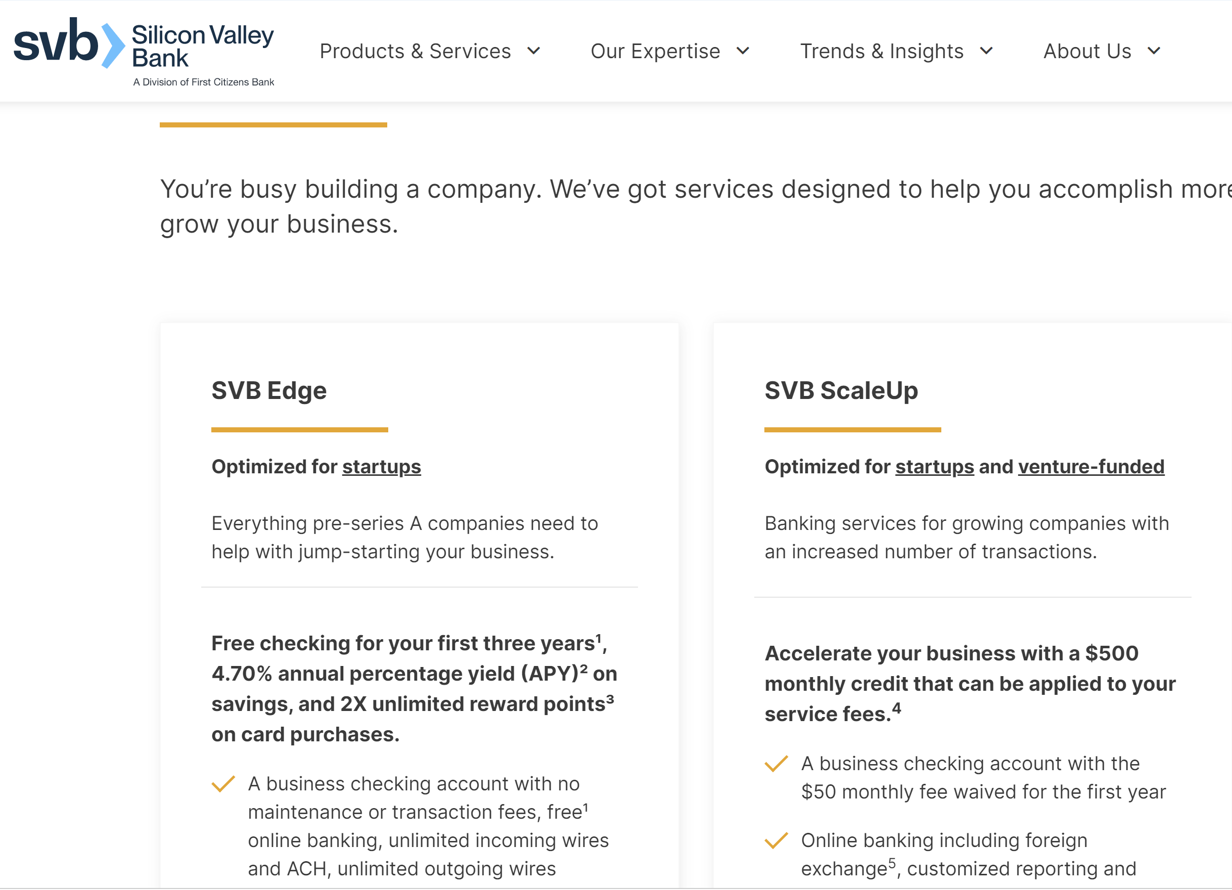 SVB Checking account