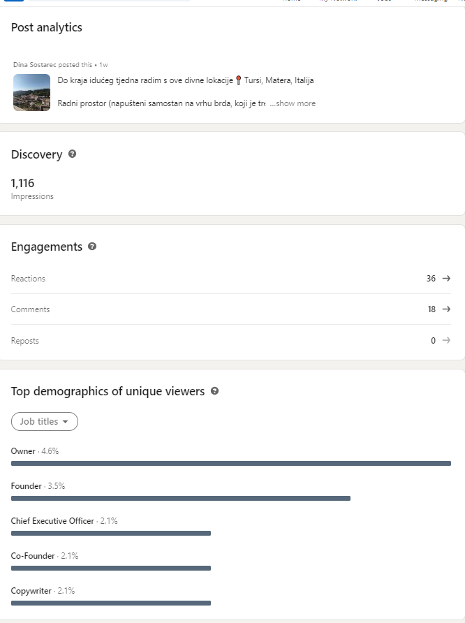 Post analytics