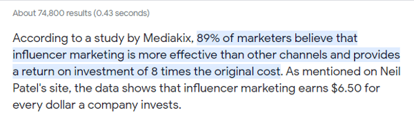 According to a study by Mediakix