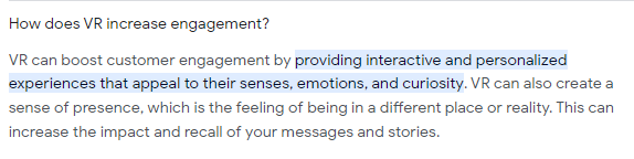 VR increase engagement