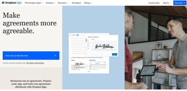 DropBox homepage