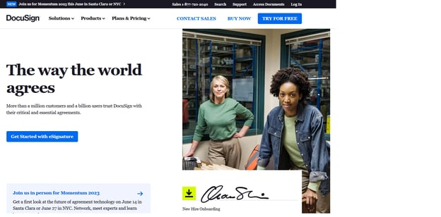 DocuSign homepage