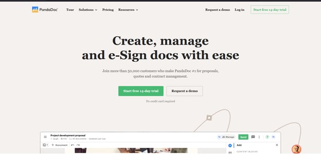 PandaDoc homepage